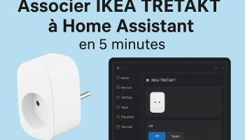 ChatGPT Image 26 août 2025, 14_57_31 Prise connectée IKEA TRÅDFRI associée à l’application Home Smart pour contrôler un appareil à distance.