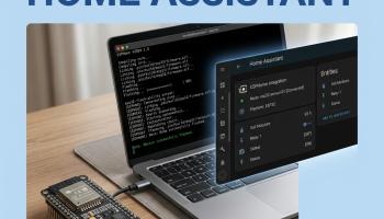 Carte ESP32 en cours de flash ESPHome pour Home Assistant