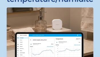 Capteur Aqara température humidité associé à Home Assistant dans une salle de bain