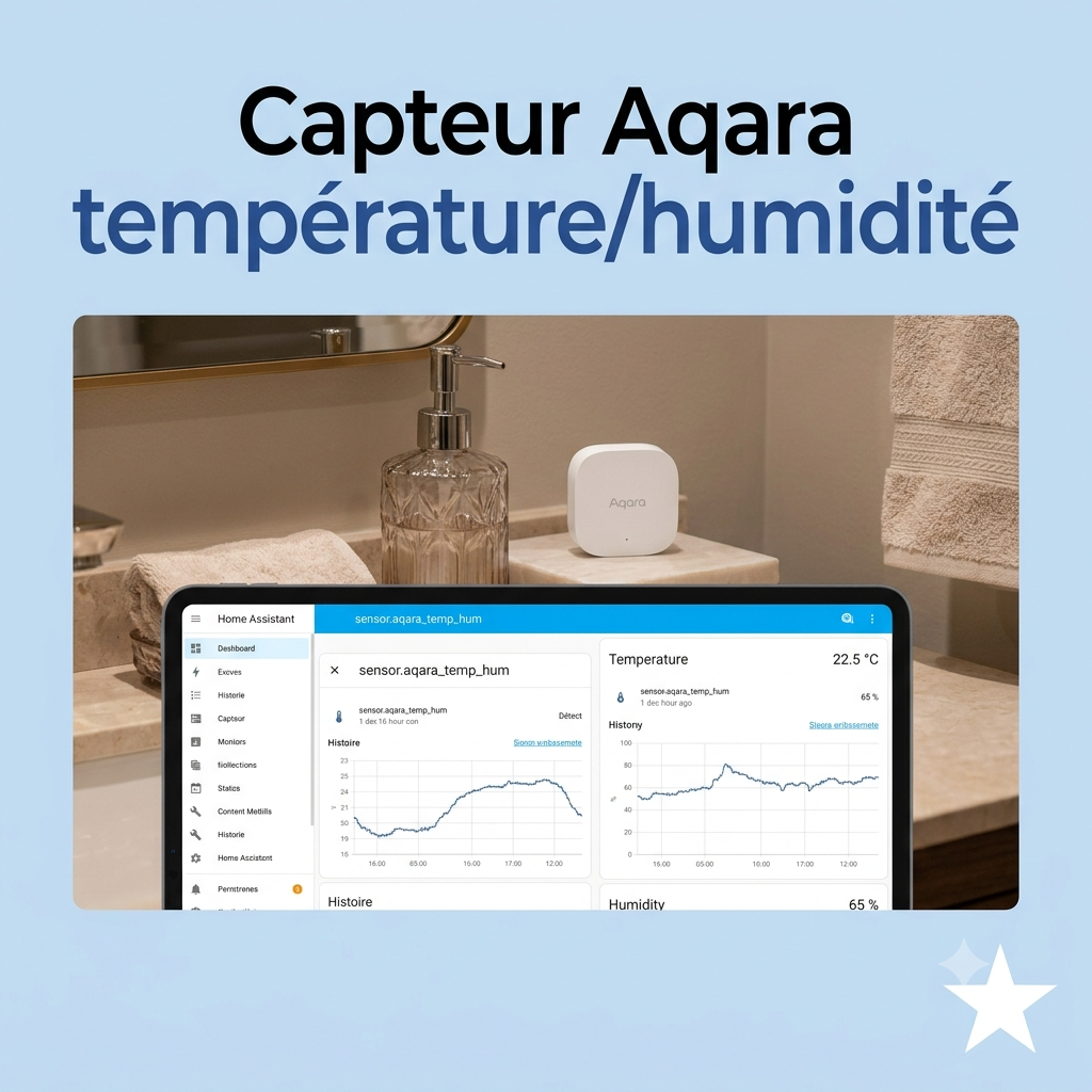 Capteur Aqara température humidité associé à Home Assistant dans une salle de bain